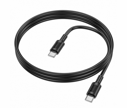 Cablu Date si Incarcare USB-C - USB-C Borofone BX111 Feliz, 60W, 1m, Negru - imagine 2