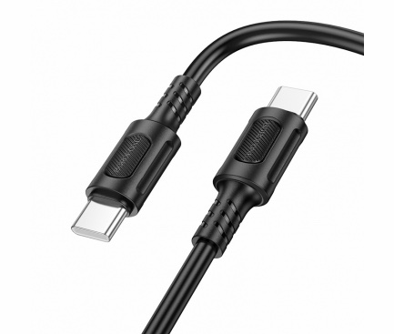 Cablu Date si Incarcare USB-C - USB-C Borofone BX111 Feliz, 60W, 1m, Negru - imagine 3
