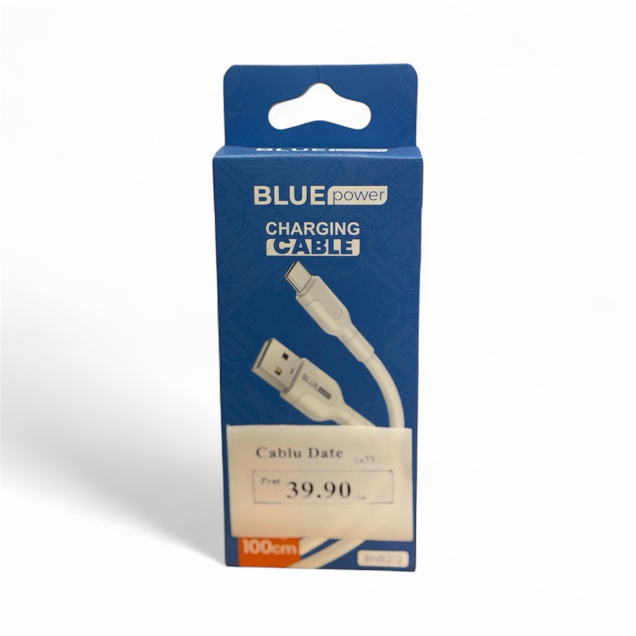 Cablu Date si Incarcare USB-A - USB-C Blue Power BNB212, 18W, 1m, Alb