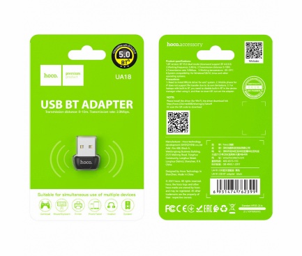 Adaptor Bluetooth USB HOCO UA18, Negru